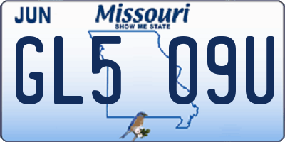 MO license plate GL5O9U