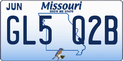 MO license plate GL5Q2B