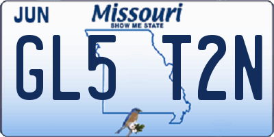 MO license plate GL5T2N