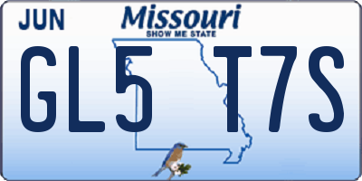 MO license plate GL5T7S