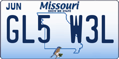 MO license plate GL5W3L