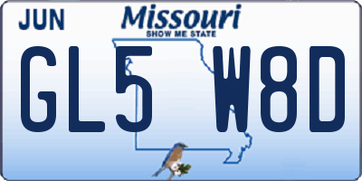 MO license plate GL5W8D