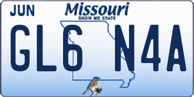 MO license plate GL6N4A