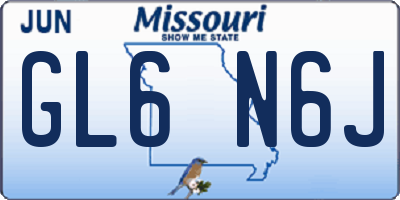 MO license plate GL6N6J