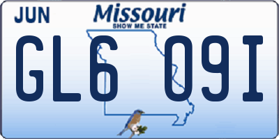 MO license plate GL6O9I