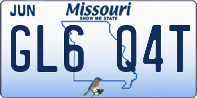 MO license plate GL6Q4T