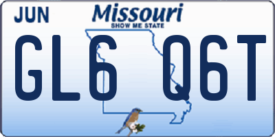 MO license plate GL6Q6T