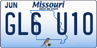 MO license plate GL6U1O