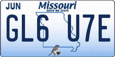 MO license plate GL6U7E