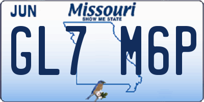 MO license plate GL7M6P