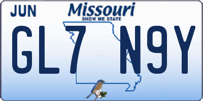 MO license plate GL7N9Y
