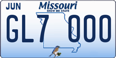 MO license plate GL7O0O