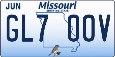 MO license plate GL7O0V