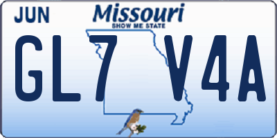 MO license plate GL7V4A