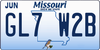 MO license plate GL7W2B