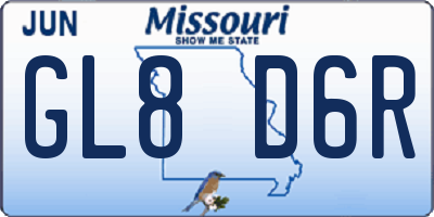 MO license plate GL8D6R