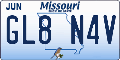 MO license plate GL8N4V
