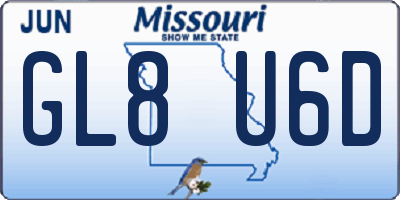 MO license plate GL8U6D