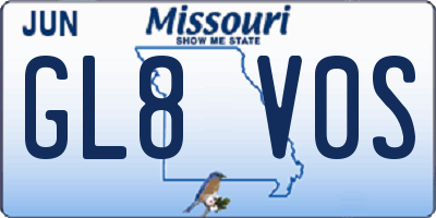 MO license plate GL8V0S