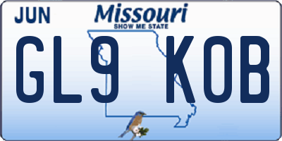 MO license plate GL9K0B