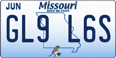 MO license plate GL9L6S