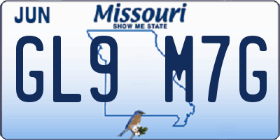 MO license plate GL9M7G