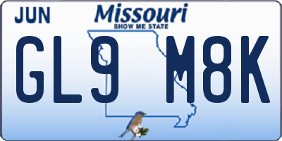 MO license plate GL9M8K