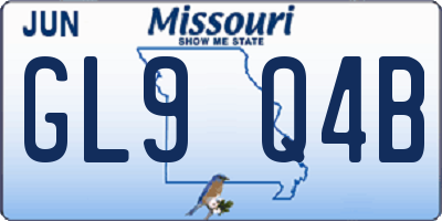 MO license plate GL9Q4B