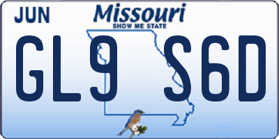 MO license plate GL9S6D