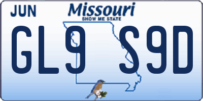 MO license plate GL9S9D