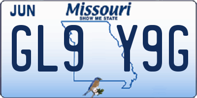 MO license plate GL9Y9G