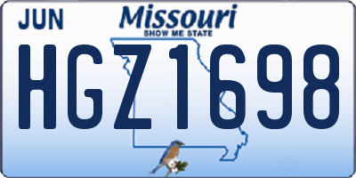 MO license plate HGZ1698