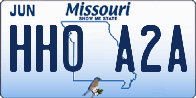 MO license plate HH0A2A