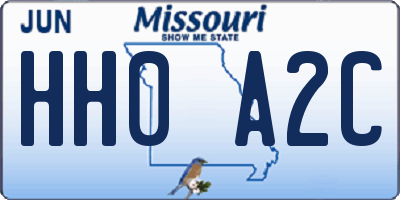 MO license plate HH0A2C