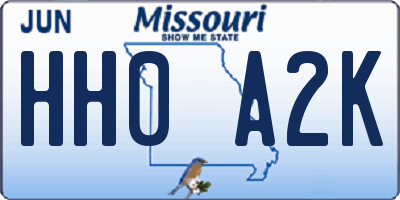 MO license plate HH0A2K