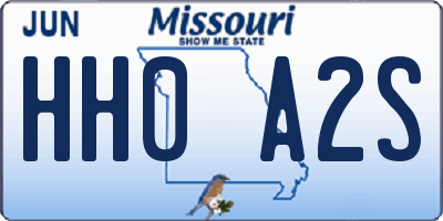 MO license plate HH0A2S
