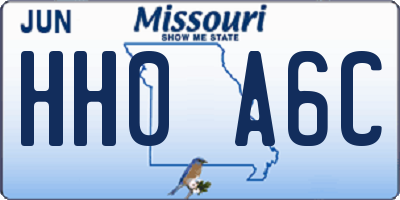 MO license plate HH0A6C