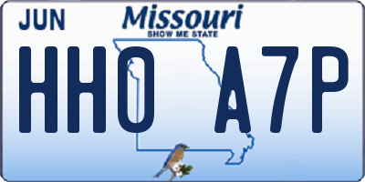 MO license plate HH0A7P