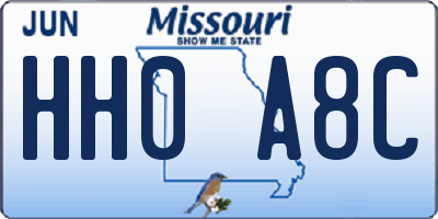 MO license plate HH0A8C