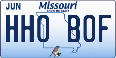 MO license plate HH0B0F