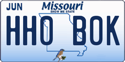 MO license plate HH0B0K