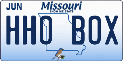 MO license plate HH0B0X