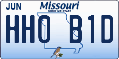MO license plate HH0B1D