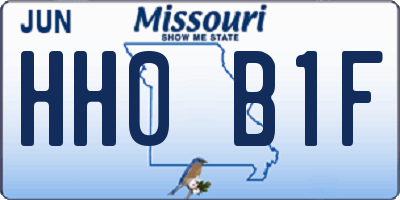 MO license plate HH0B1F