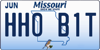 MO license plate HH0B1T