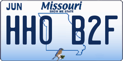 MO license plate HH0B2F