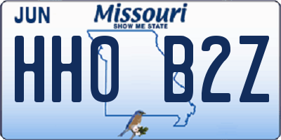 MO license plate HH0B2Z