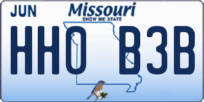 MO license plate HH0B3B