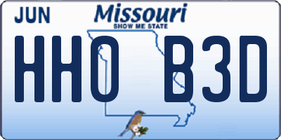 MO license plate HH0B3D