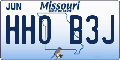 MO license plate HH0B3J
